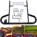 Rear steel wide grab bar bumper for ATV, black finish, with mounting hardware and bolts