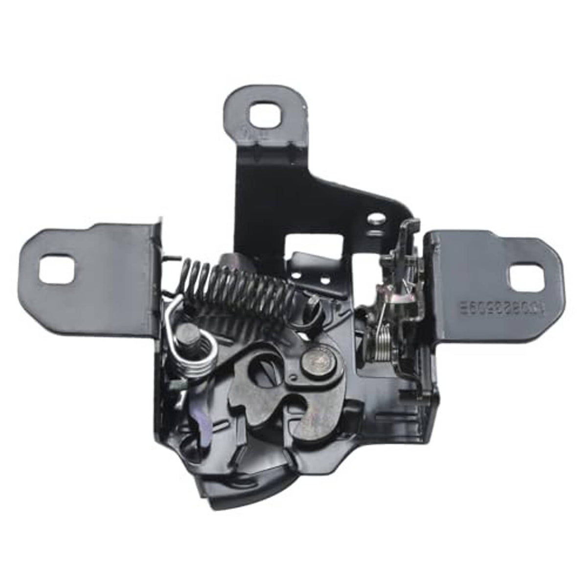 Black hood latch lock and puller replacement assembly, side bracket plates
