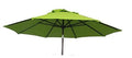 Sage green patio umbrella replacement canopy with 6 ribs, fully opened
