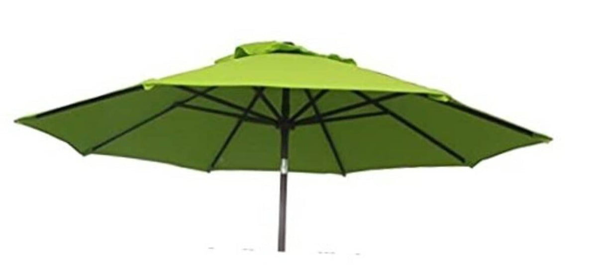Sage green patio umbrella replacement canopy with 6 ribs, fully opened
