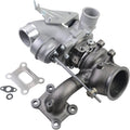 Turbocharger with aluminum housings, inlet/outlet pipes, and mounting brackets