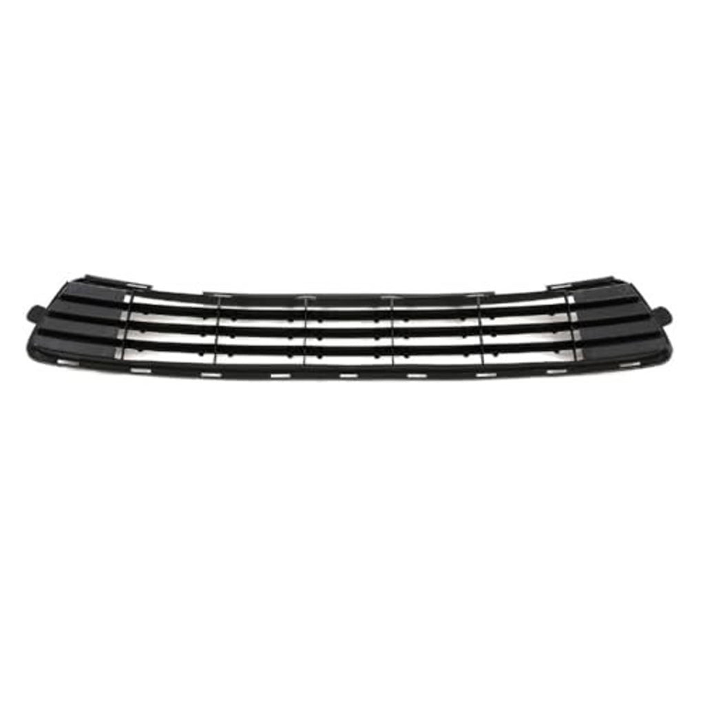 Front bumper grille assembly with black frame and silver horizontal slats