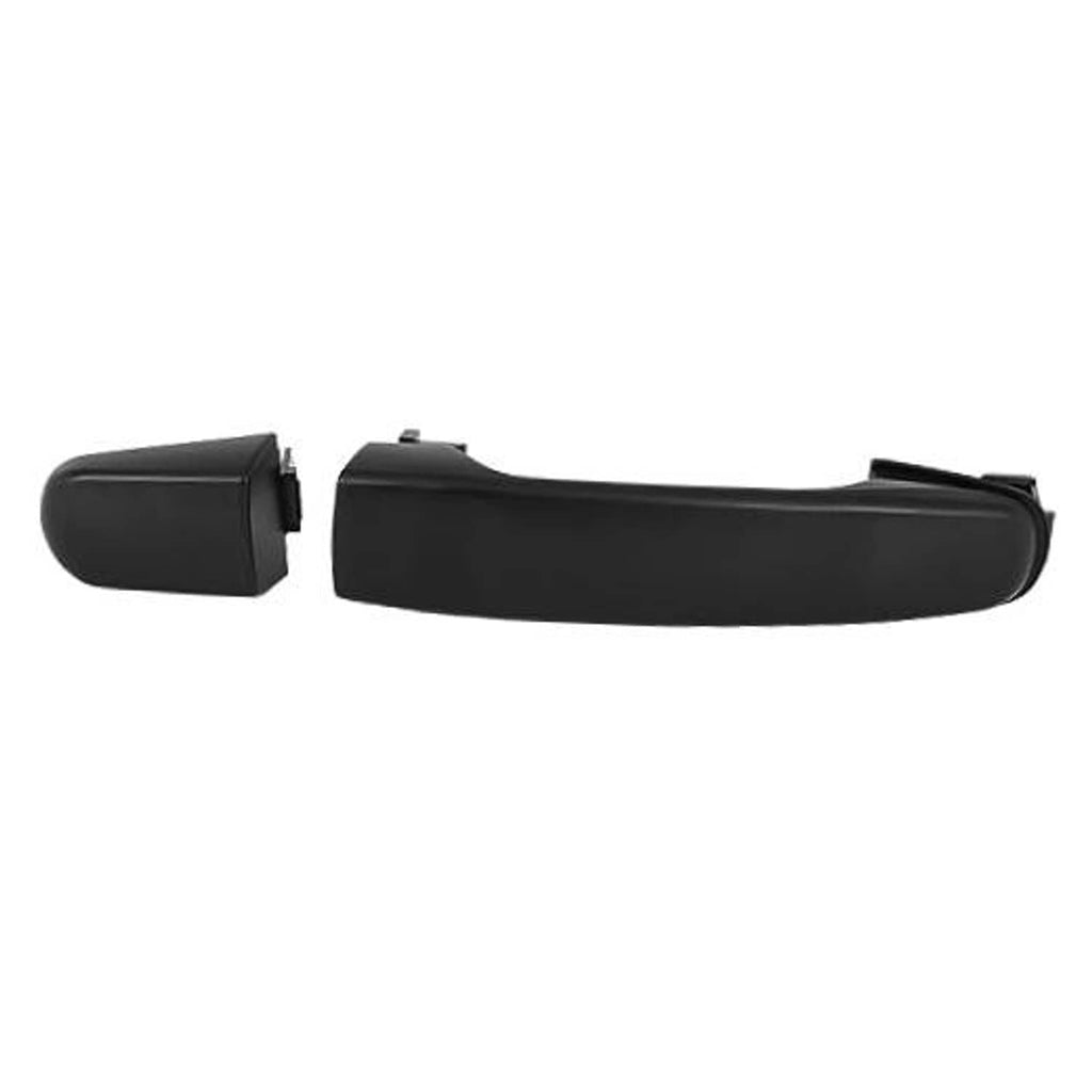 Black exterior door handle with integrated key cover, front passenger right side