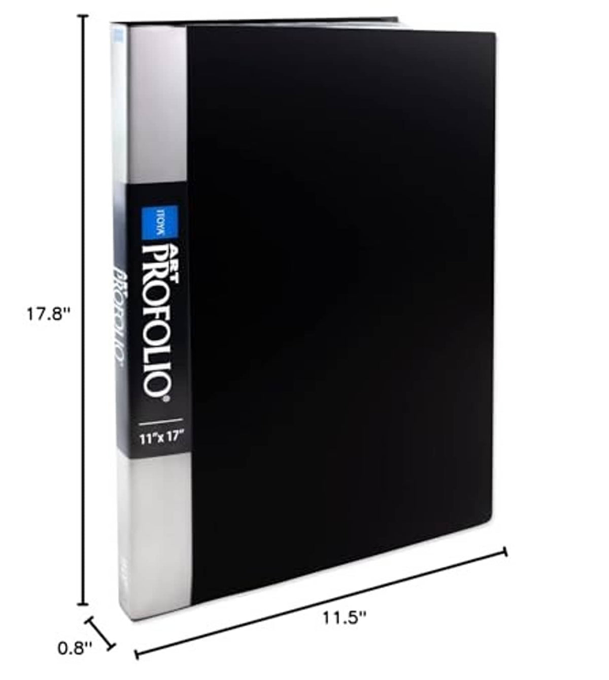 Itoya art portfolio dimensions: 11.5 x 17.8 x 0.8 in, black cover