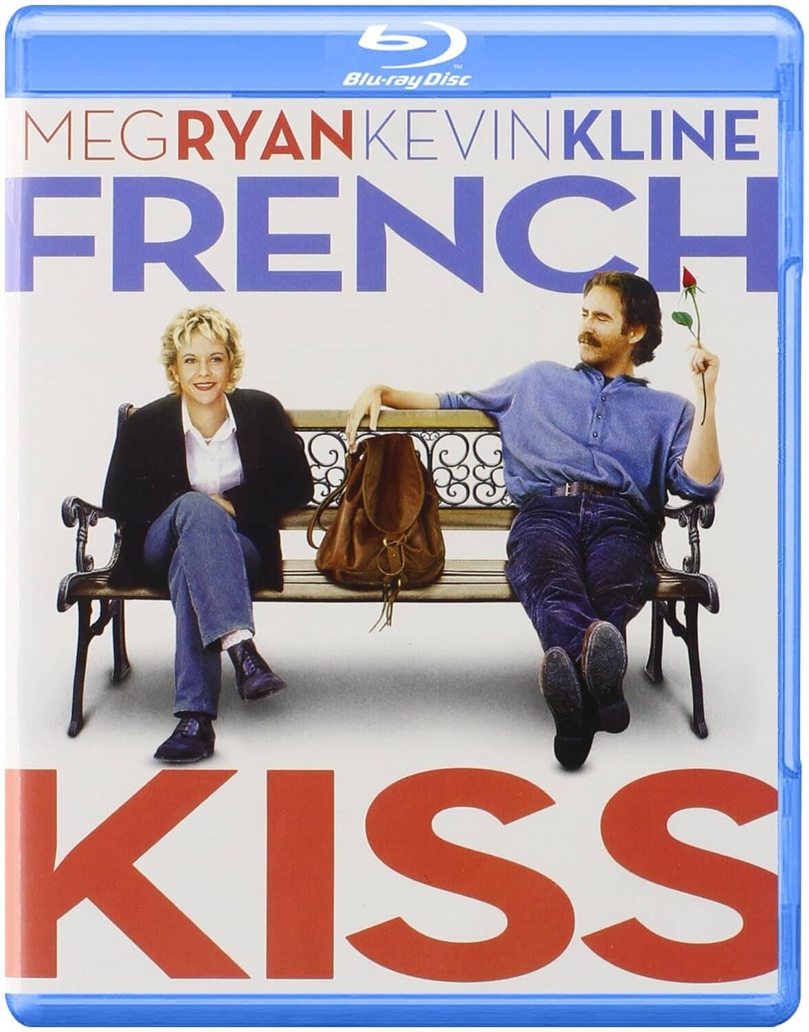 Blu-ray disc case with "FRENCH KISS" title and two people sitting on chairs