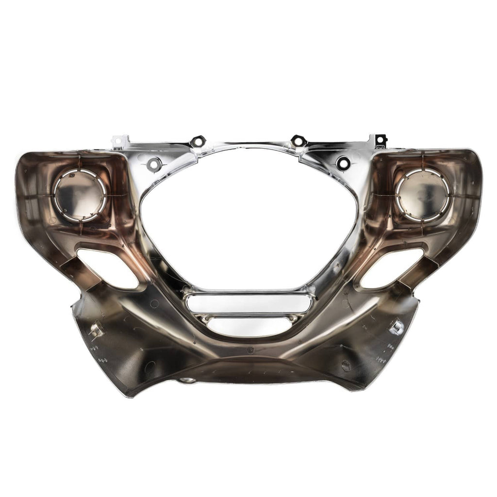 Bronze and chrome underside of engine front cowl cover with round side openings