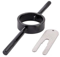 Fork spring compressor tool: black clamp ring with silver support fork plates
