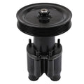 Raw sea water pump with pulley, black housing and ribbed belt pulley