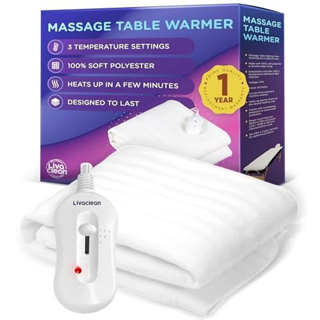 White massage table warmer heating blanket and detachable controller with cord