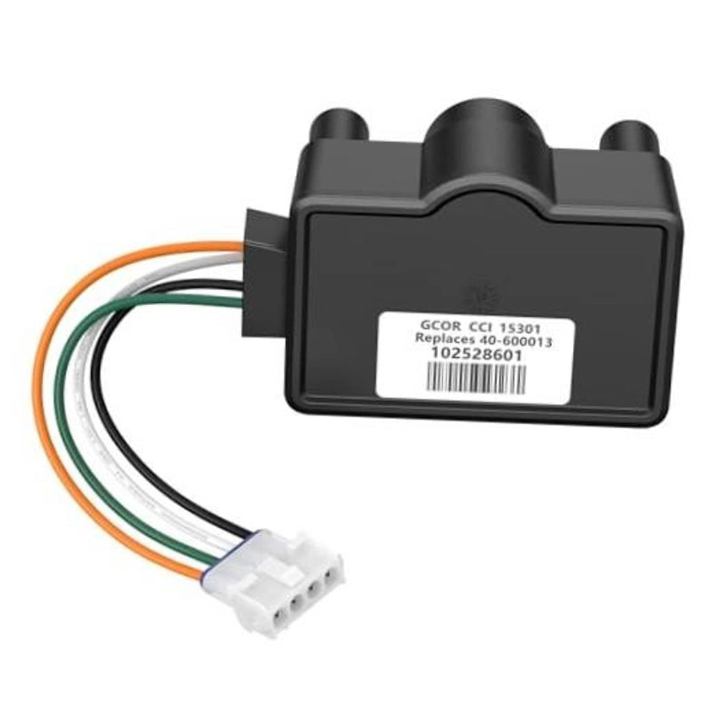 Black accelerator input sensor module with multicolor wire harness and white 4-pin connector