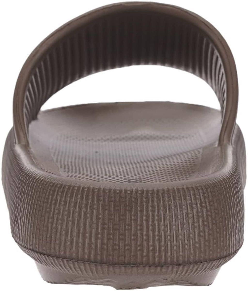Chocolate-brown slipper sole with grippy tread and raised textured center