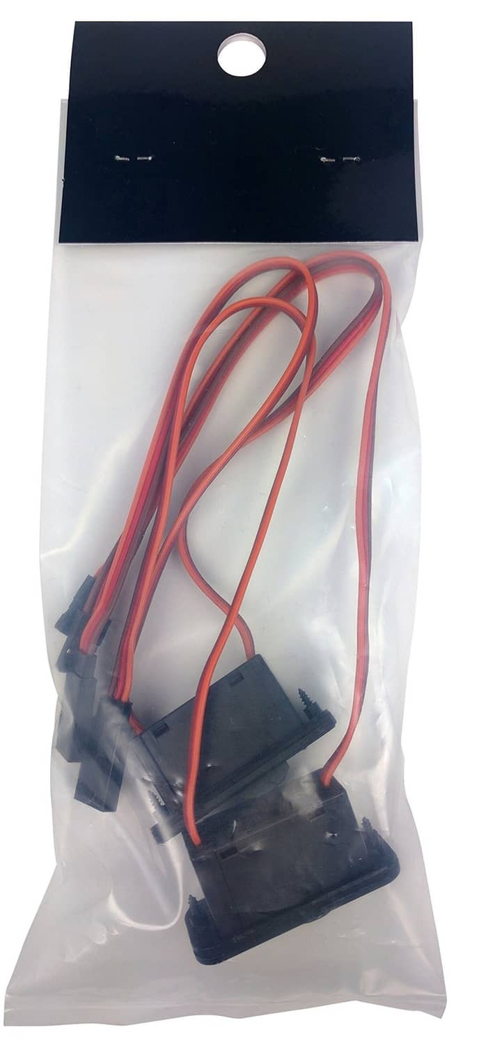 RC on/off switch wiring harness in sealed poly bag with dark gray connectors