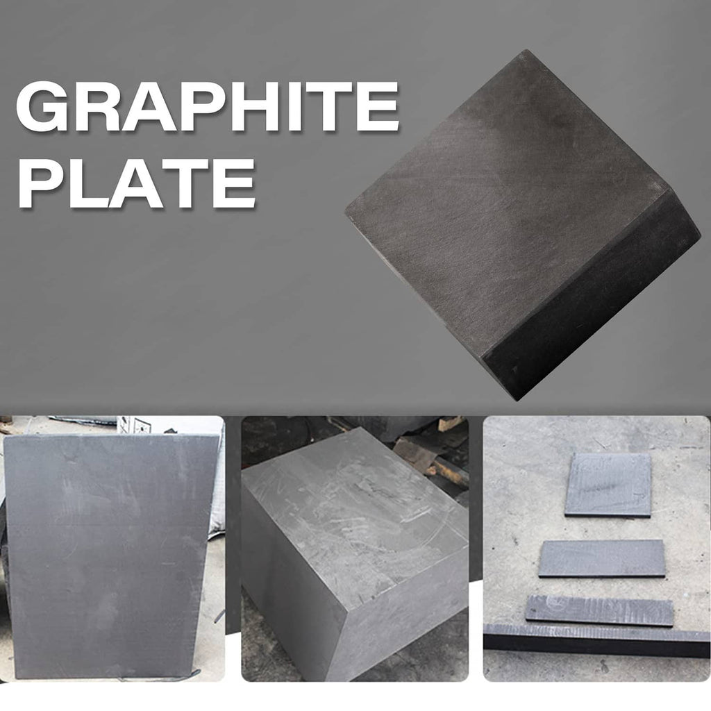 Graphite plate pieces, dark gray rectangular blocks shown from multiple angles