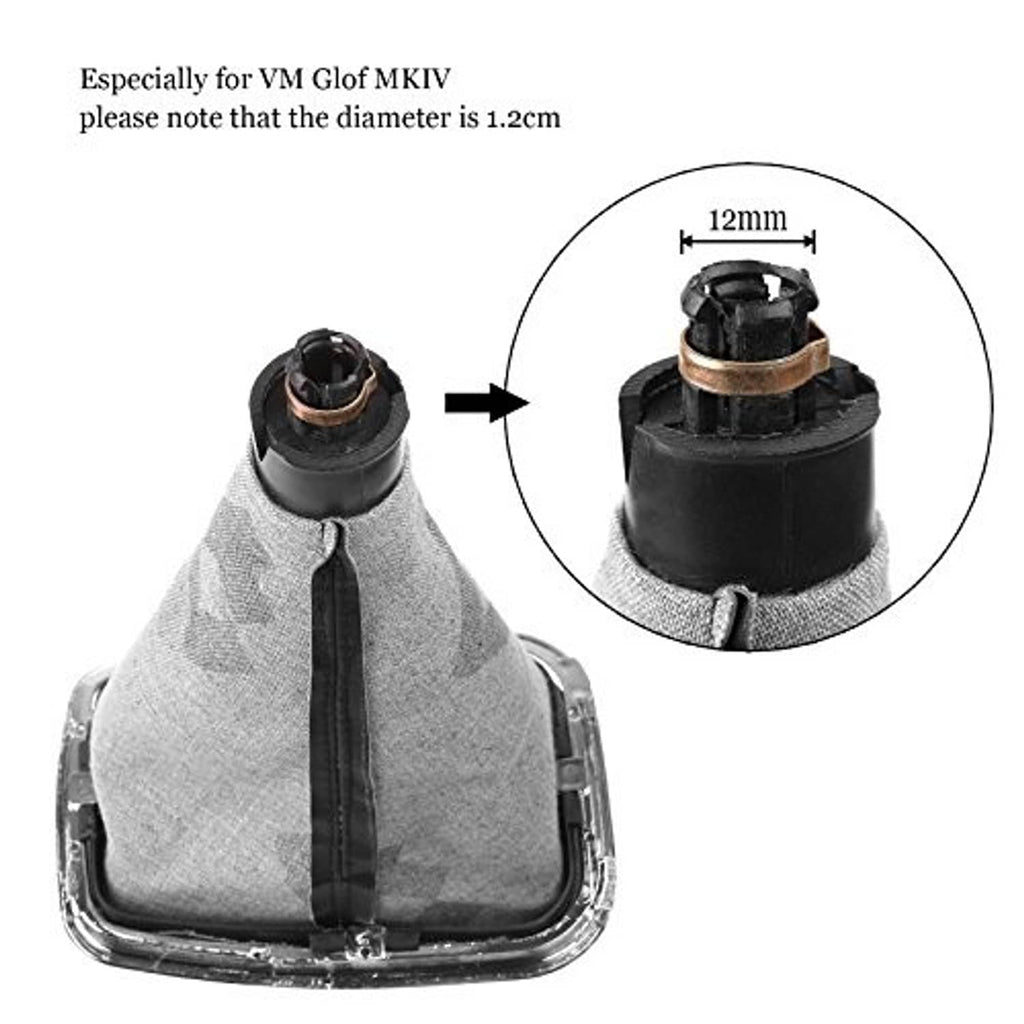 PU leather gear shift gaitor boot with size detail showing top opening diameter