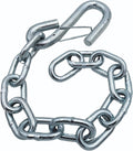 Steel safety chain with hook and latch, heavy-duty galvanized links