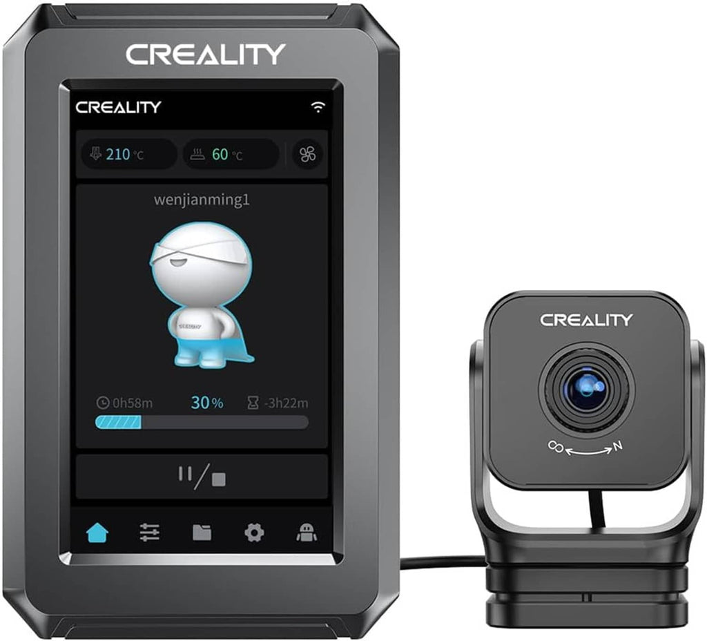 Creality Nebula Smart Kit front view: Nebula Pad touchscreen and Nebula camera