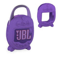 Purple silicone speaker case with carry handle and front JBL window cutout