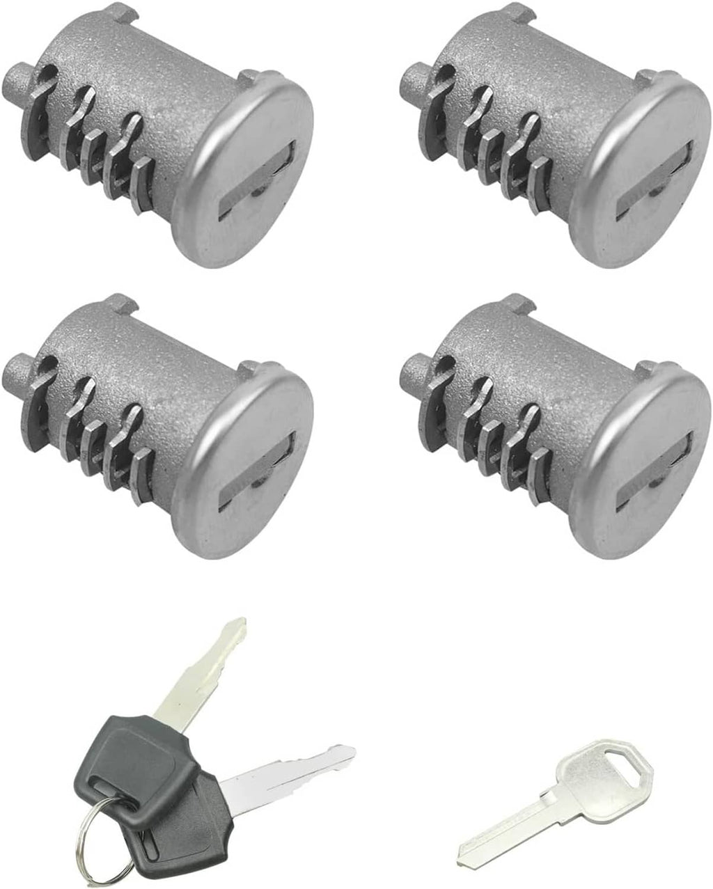 Set of four silver lock cylinders with keys for Yakima SKS car rack system