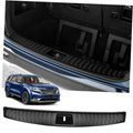 Black interior rear bumper protector with ribbed anti-scratch texture