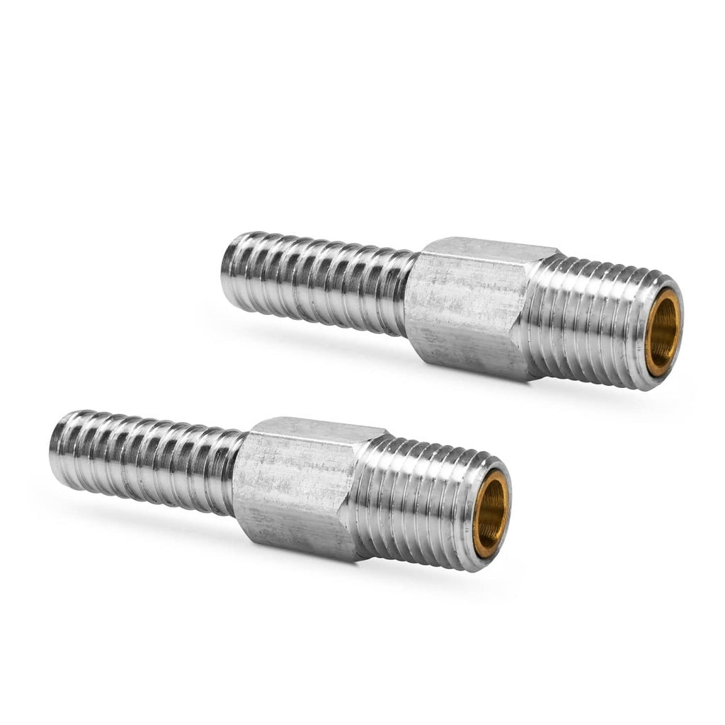 Aluminum anti-siphon valve fitting with brass port, dual threaded connectors
