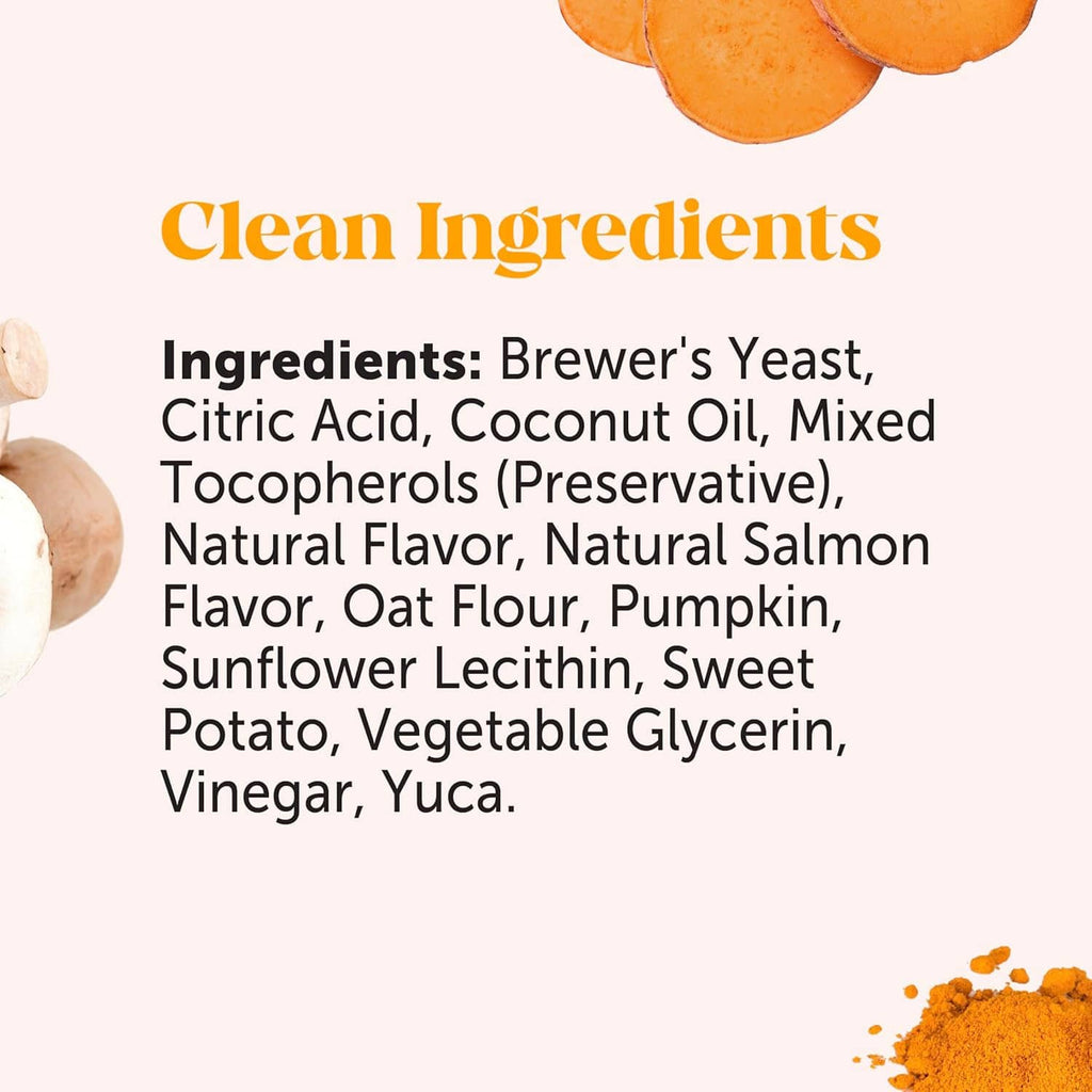 Clean ingredients list panel with mushrooms and sliced vegetables.