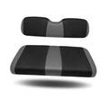 Gray and black golf cart front seat cushion cover, curved headrest and backrest pads