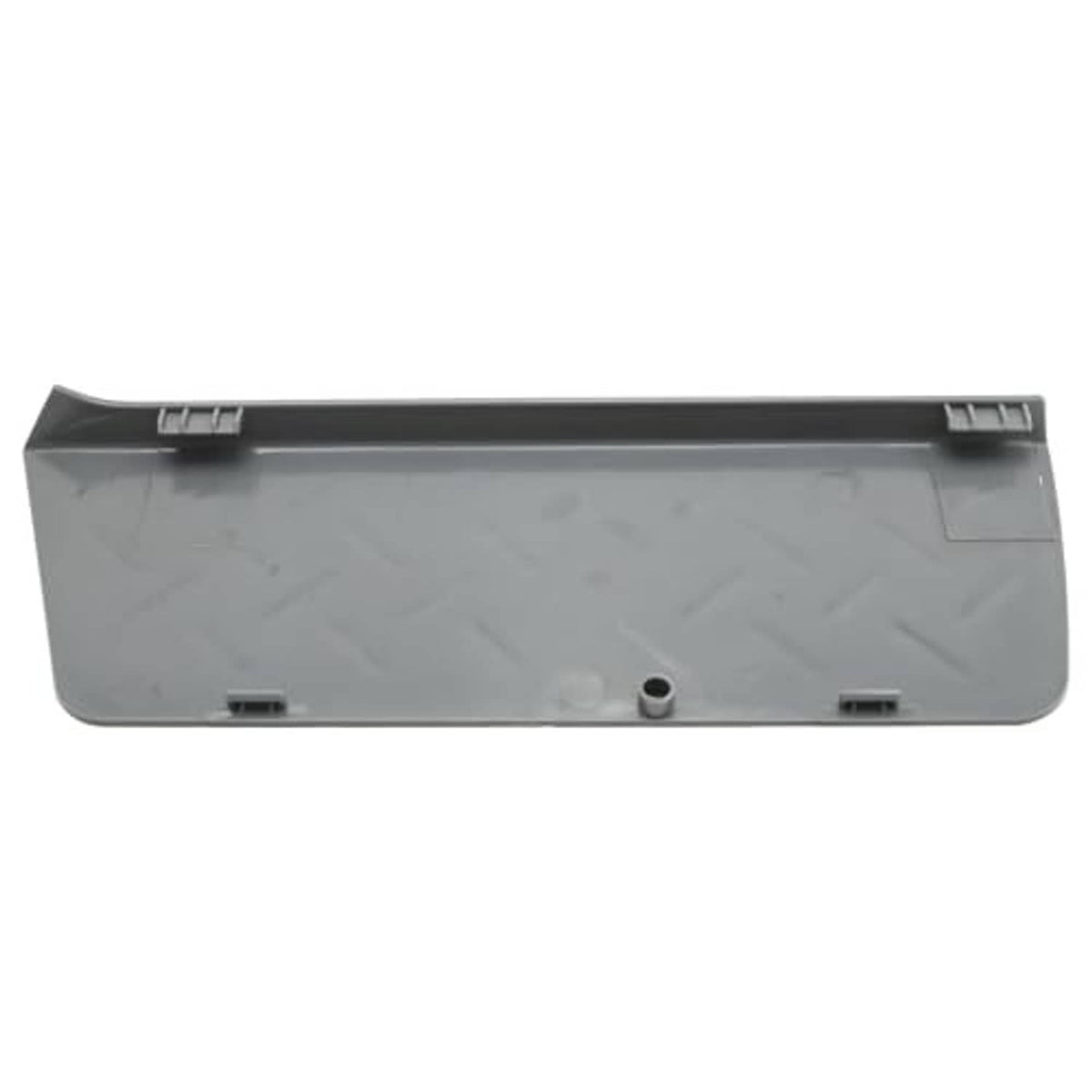 Gray underside of shield cover panel with mounting clips and center hole