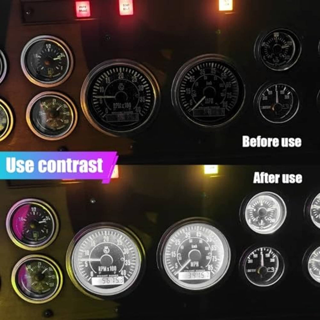 Vehicle instrument cluster with bright LED backlighting and illuminated gauges