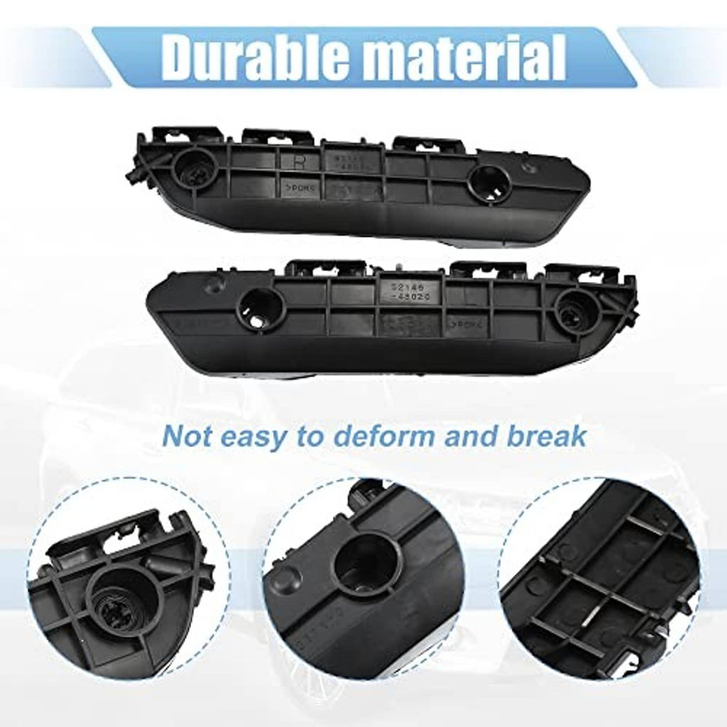 Black front bumper mounting support brackets with circular mounts and reinforced panels