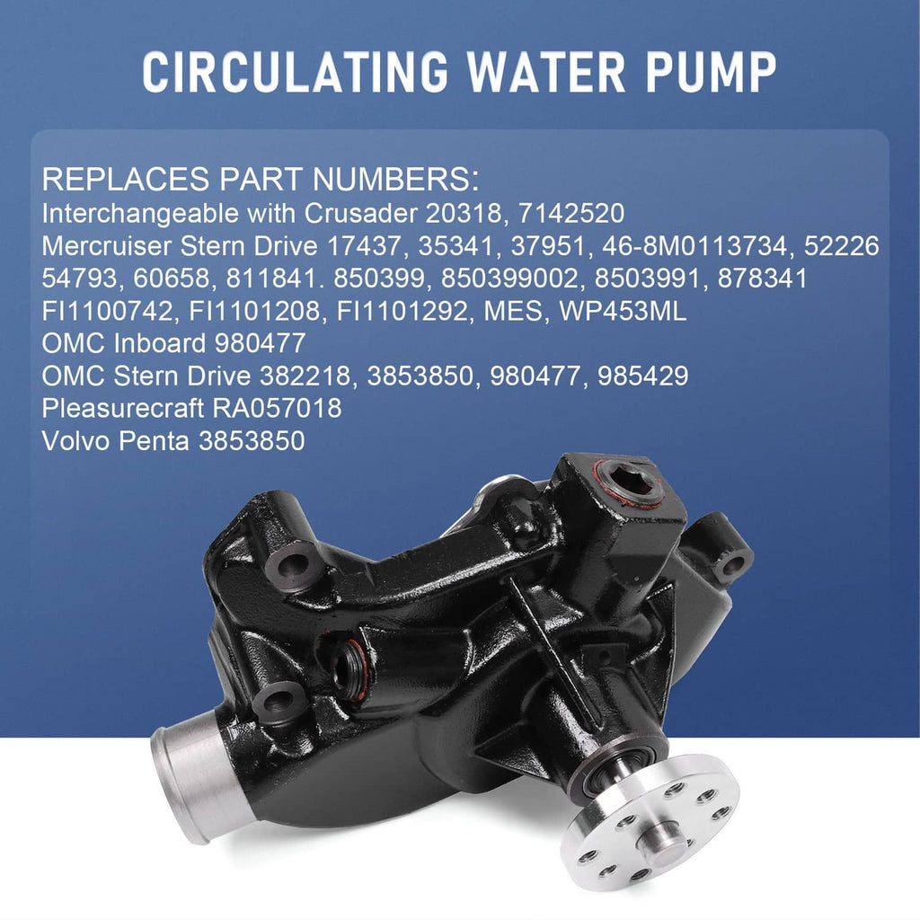 Black circulating water pump with silver end plate and outlet connection ports