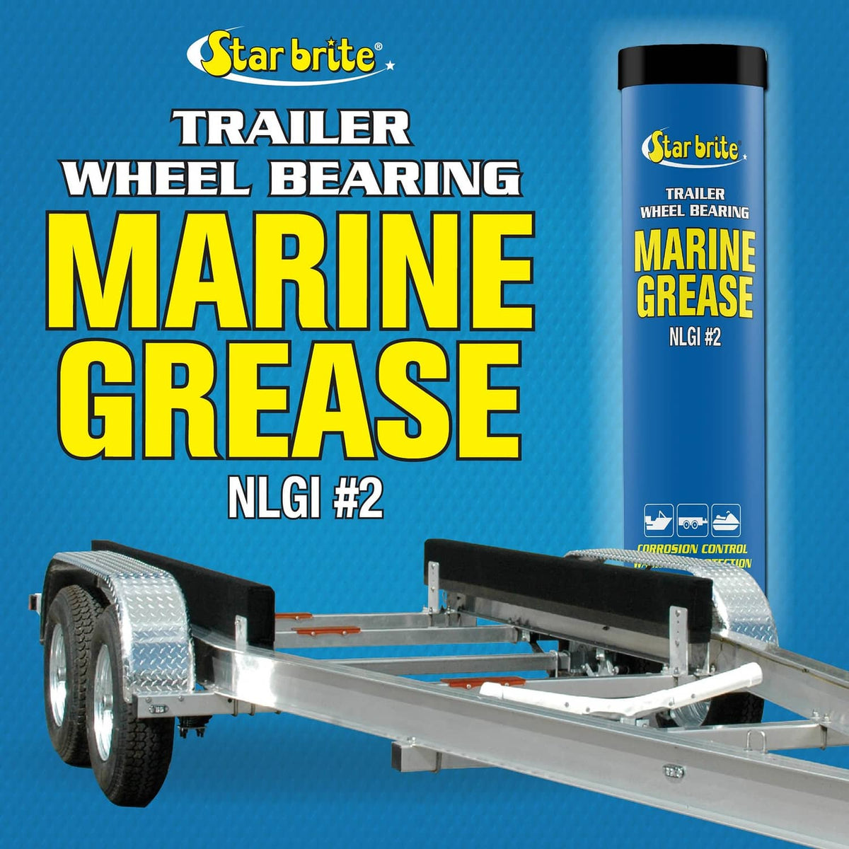 STAR BRITE trailer wheel bearing marine grease NLGI #2, blue and yellow package