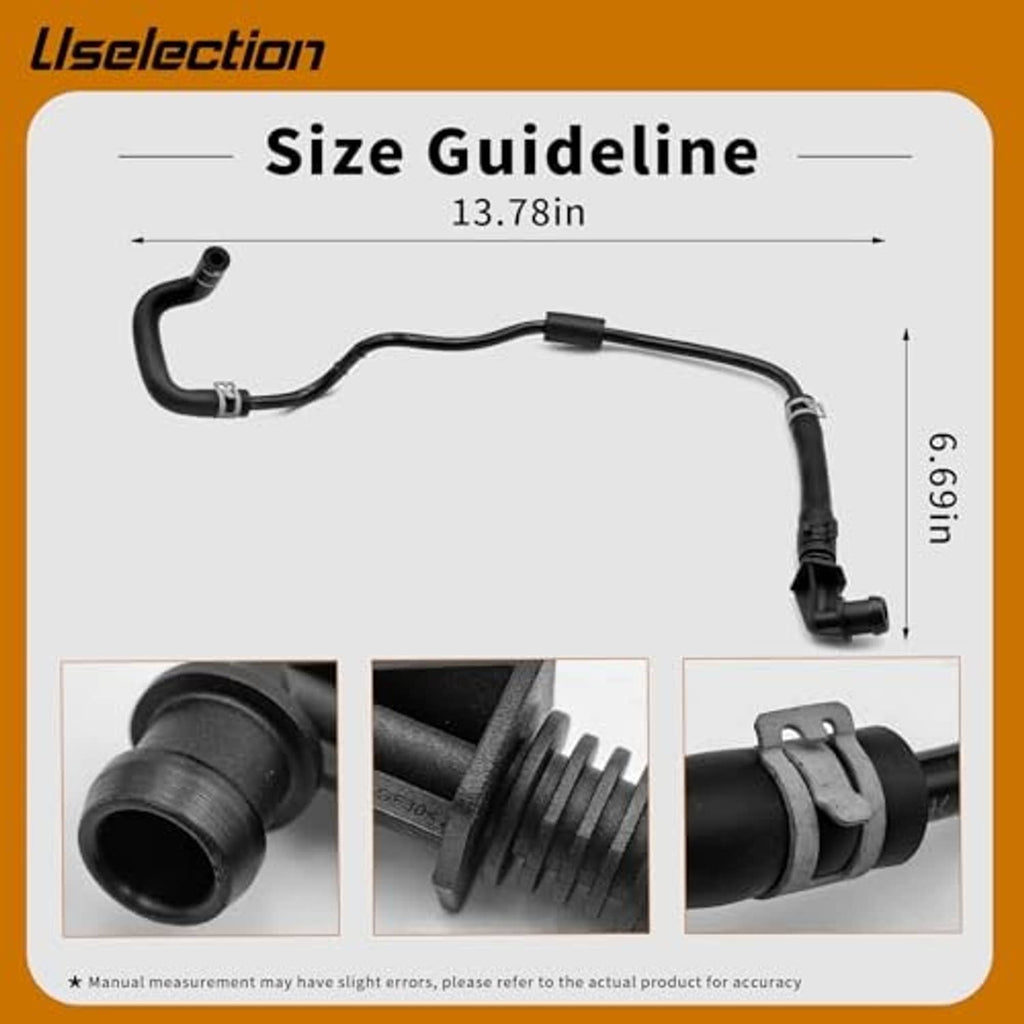 Black coolant hose with molded bends and gray connection fittings