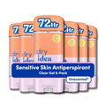 Sensitive skin clear gel antiperspirant deodorant 6-pack with orange caps, unscented