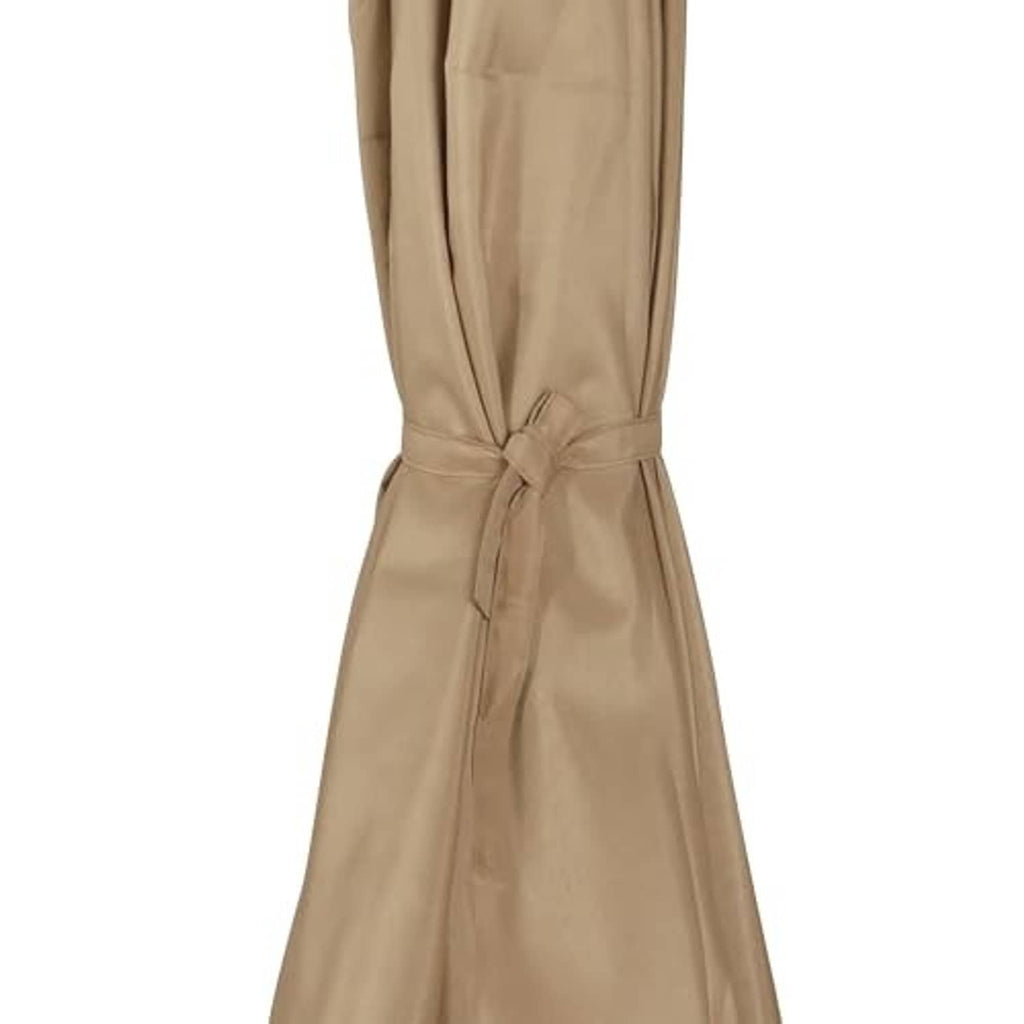 Market tan umbrella cover fabric with tie knot at center