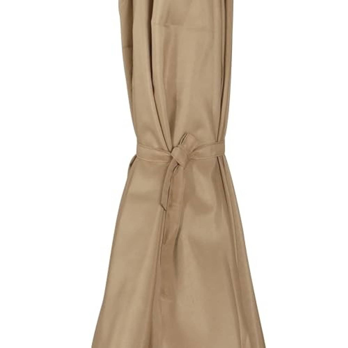 Market tan umbrella cover fabric with tie knot at center