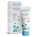 Diaper rash cream tube with matching product box, white cap and blue dispenser.