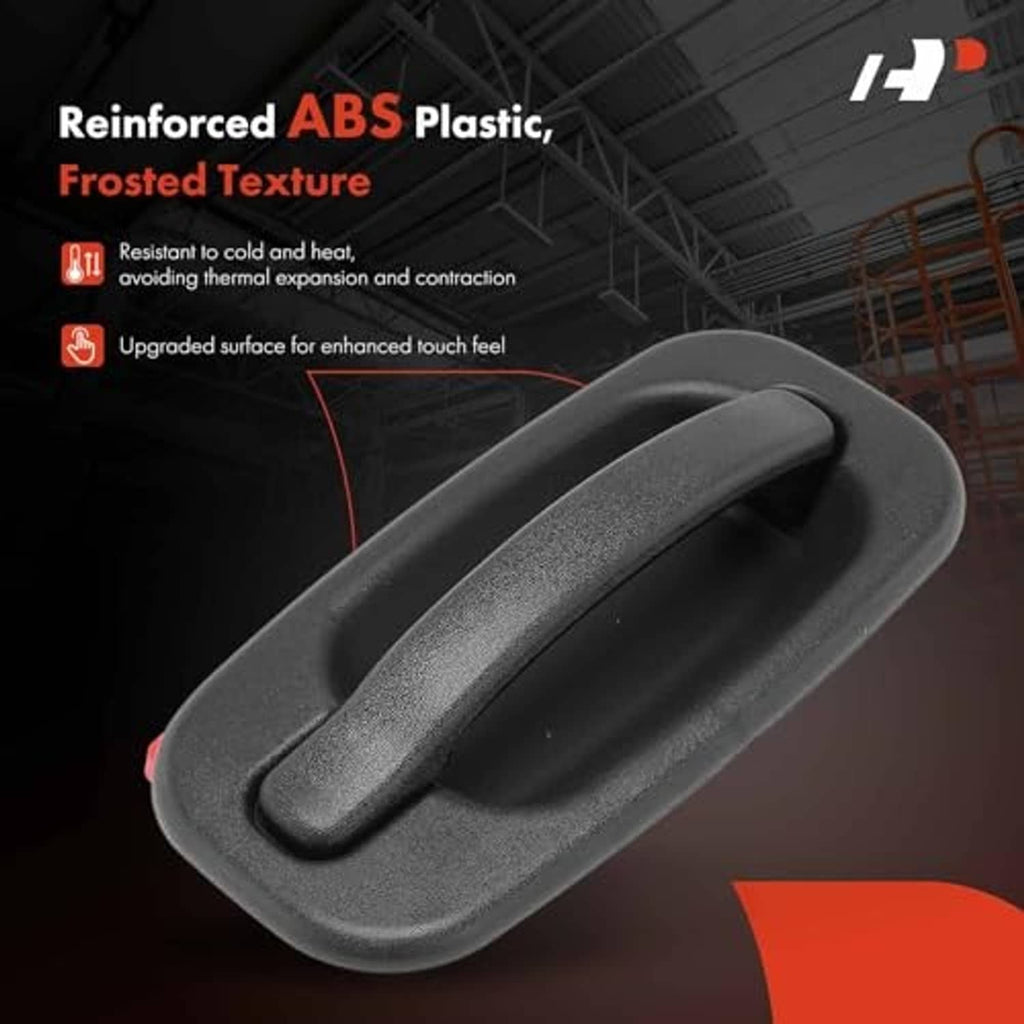 Textured black ABS door handle cover with frosted surface