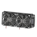 240mm water cooling radiator with dual cooling fans and black aluminum fin core