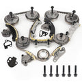 Timing chain kit gears, chain guides, and mounting bolts