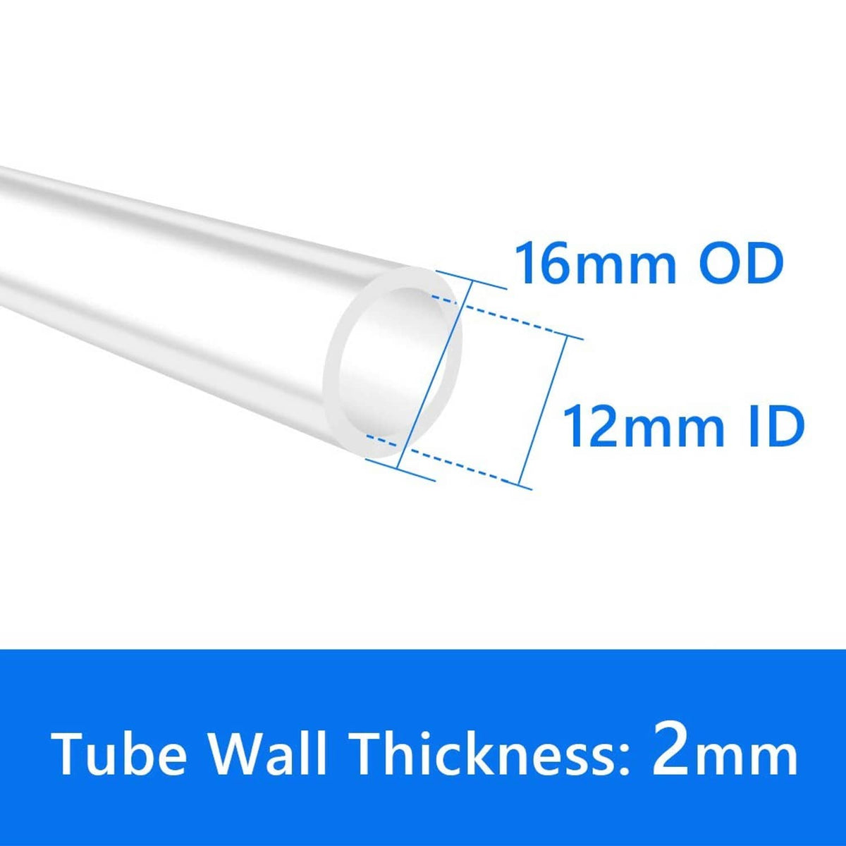 Clear silicone tubing with 12mm ID and 16mm OD
