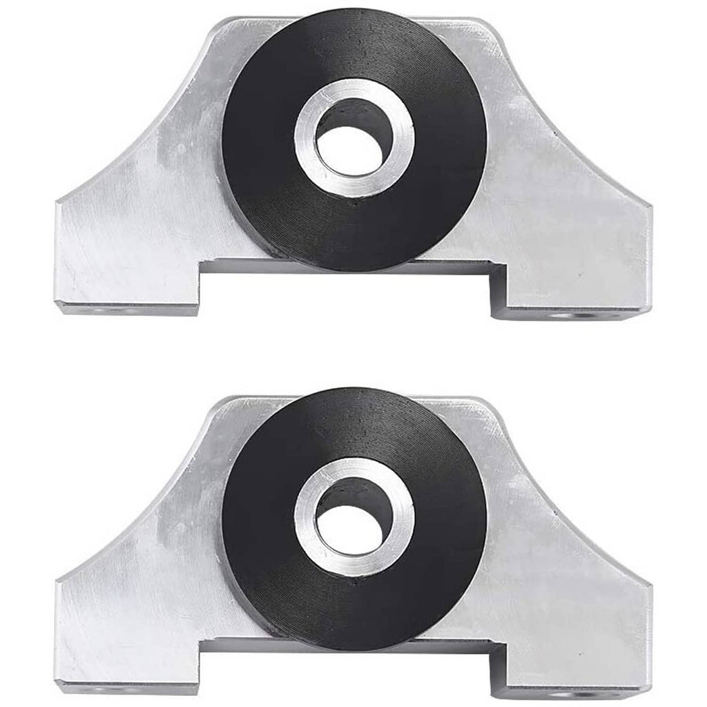 Engine motor mount bracket set with black rubber bushing and silver metal supports