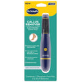 Electronic foot file callus remover kit, blue handle in box packaging with yellow header