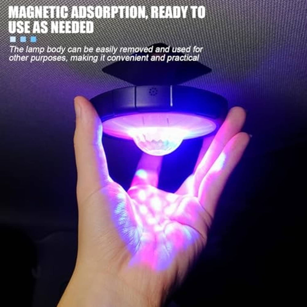 Magnetic LED car ceiling light held under the roof with bright light