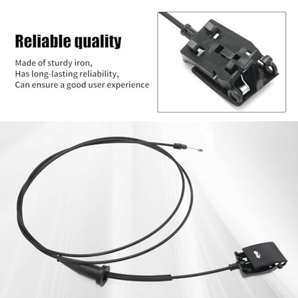 Hood latch release cable with black handle module and two wire leads