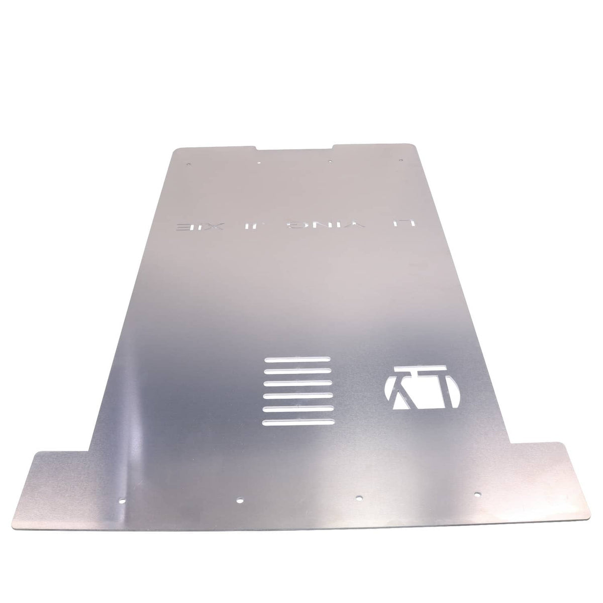 Catalytic converter heat shield plate with vent openings and small mounting holes