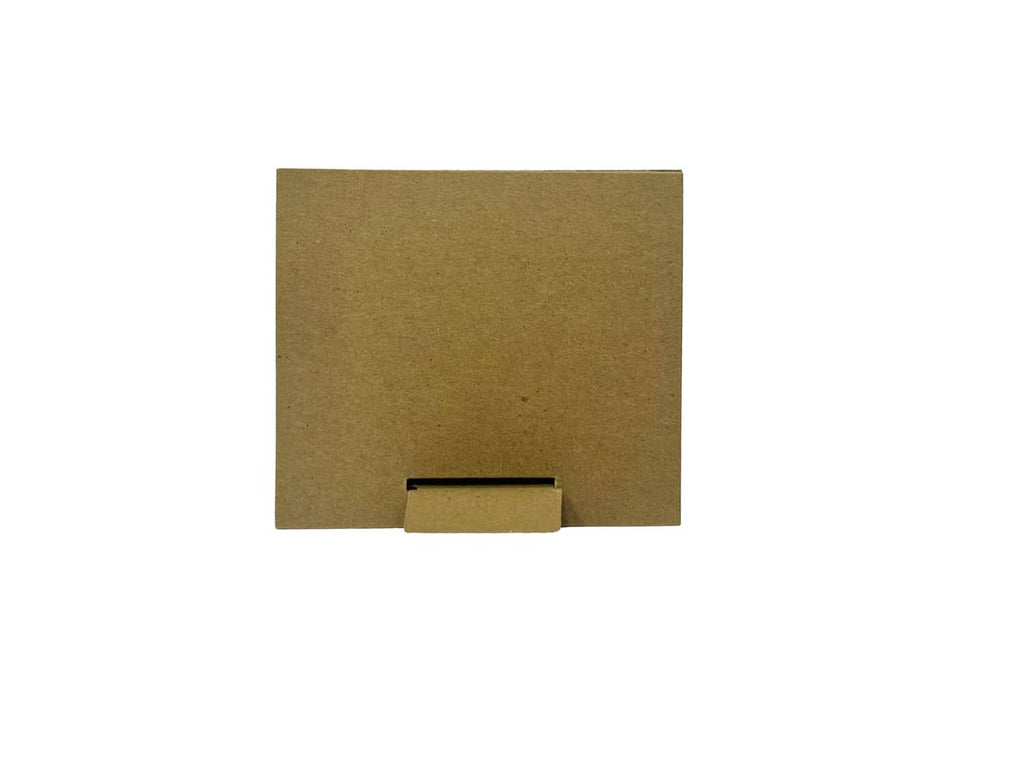 Kraft cardboard desk calendar back panel with centered metal clip tab