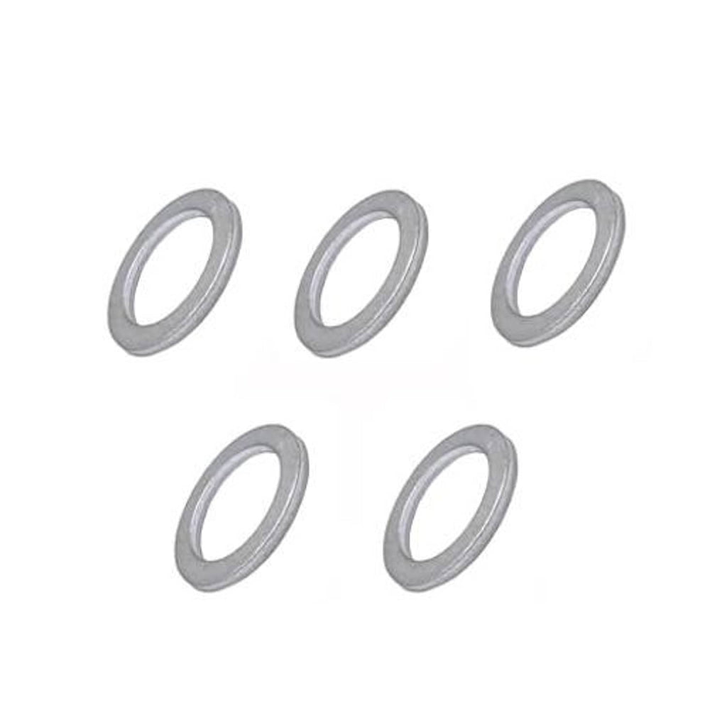 Silver aluminum transmission drain plug crush washer gaskets, six flat seal rings