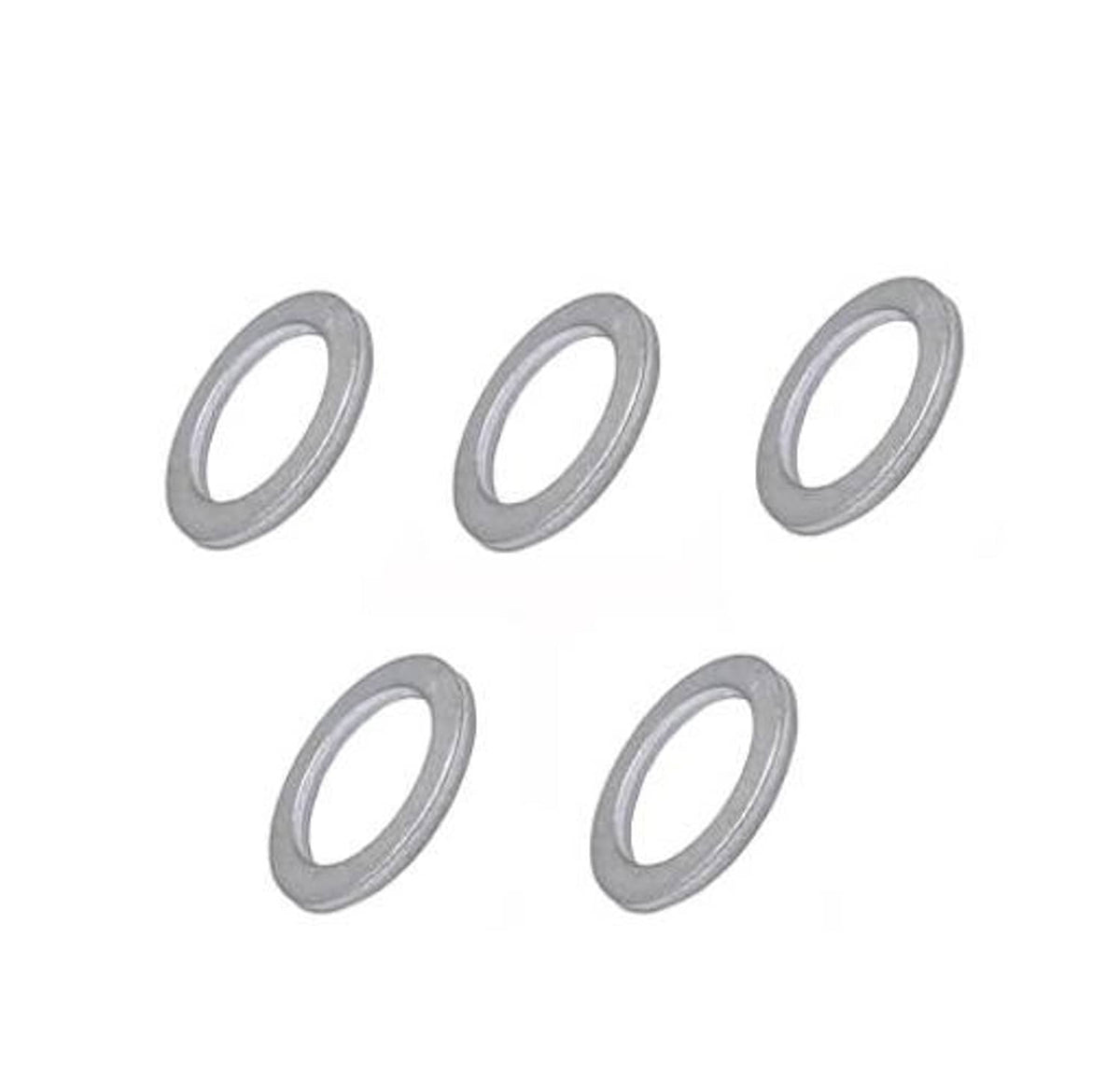 Silver aluminum transmission drain plug crush washer gaskets, six flat seal rings