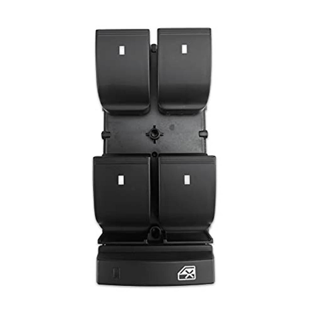 Black four-button power window switch unit with rocker controls and indicator symbols