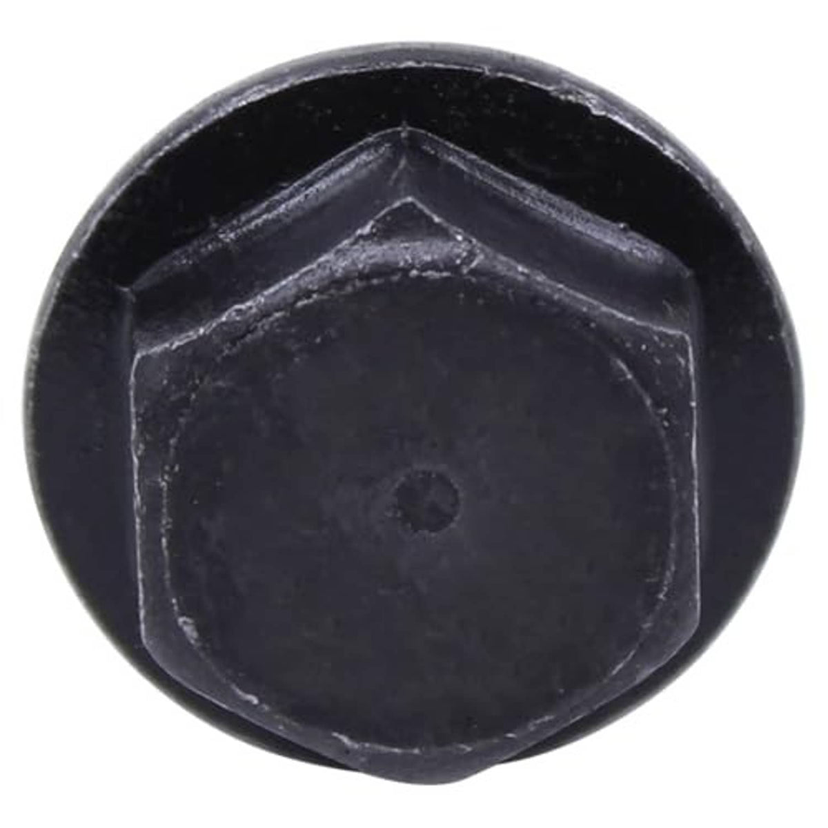 Oil drain plug with black hex head and underside recess visible